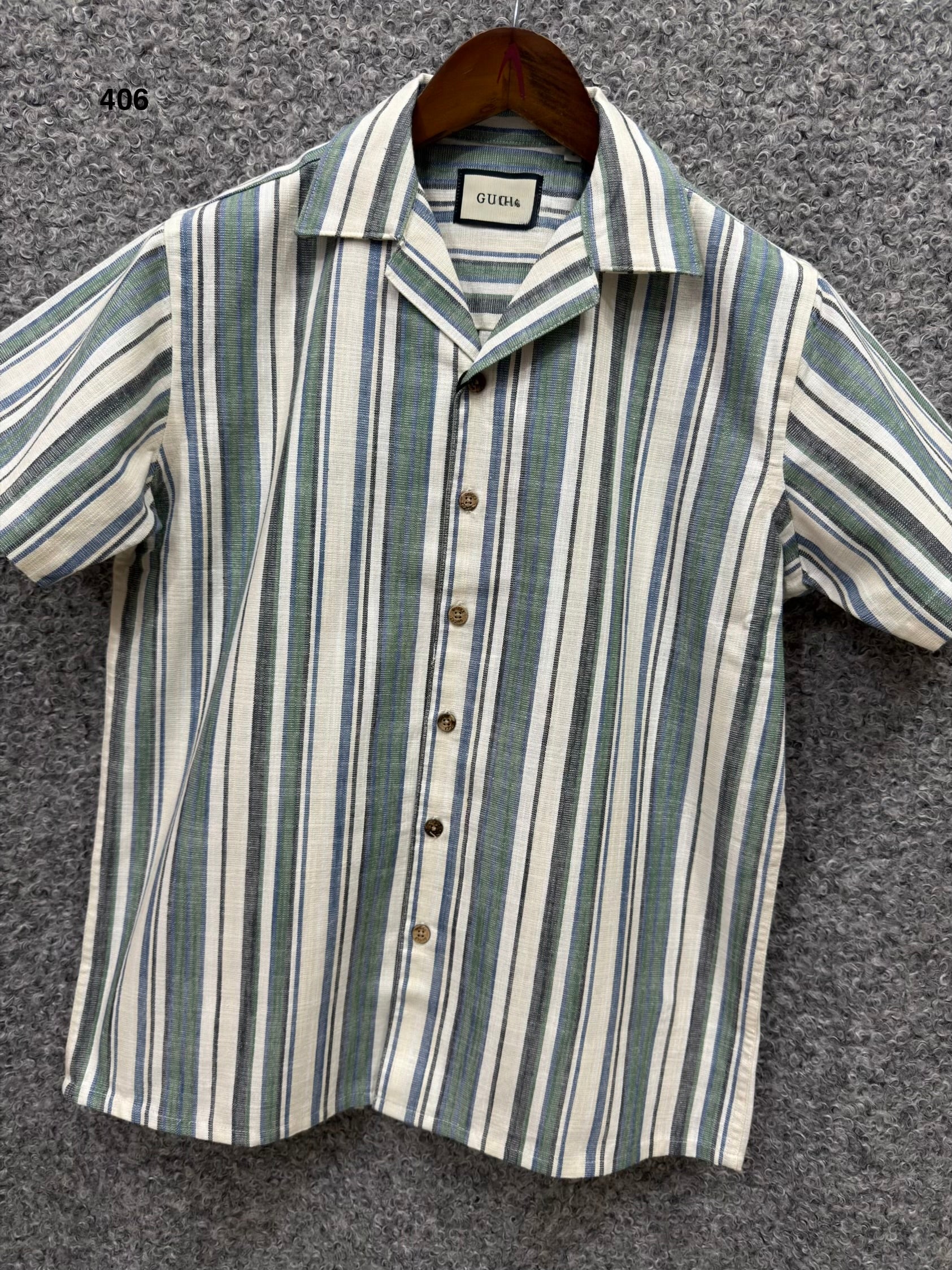 Premium Classic Cuban Collar Stripe Shirt GCST 406 - Image 2