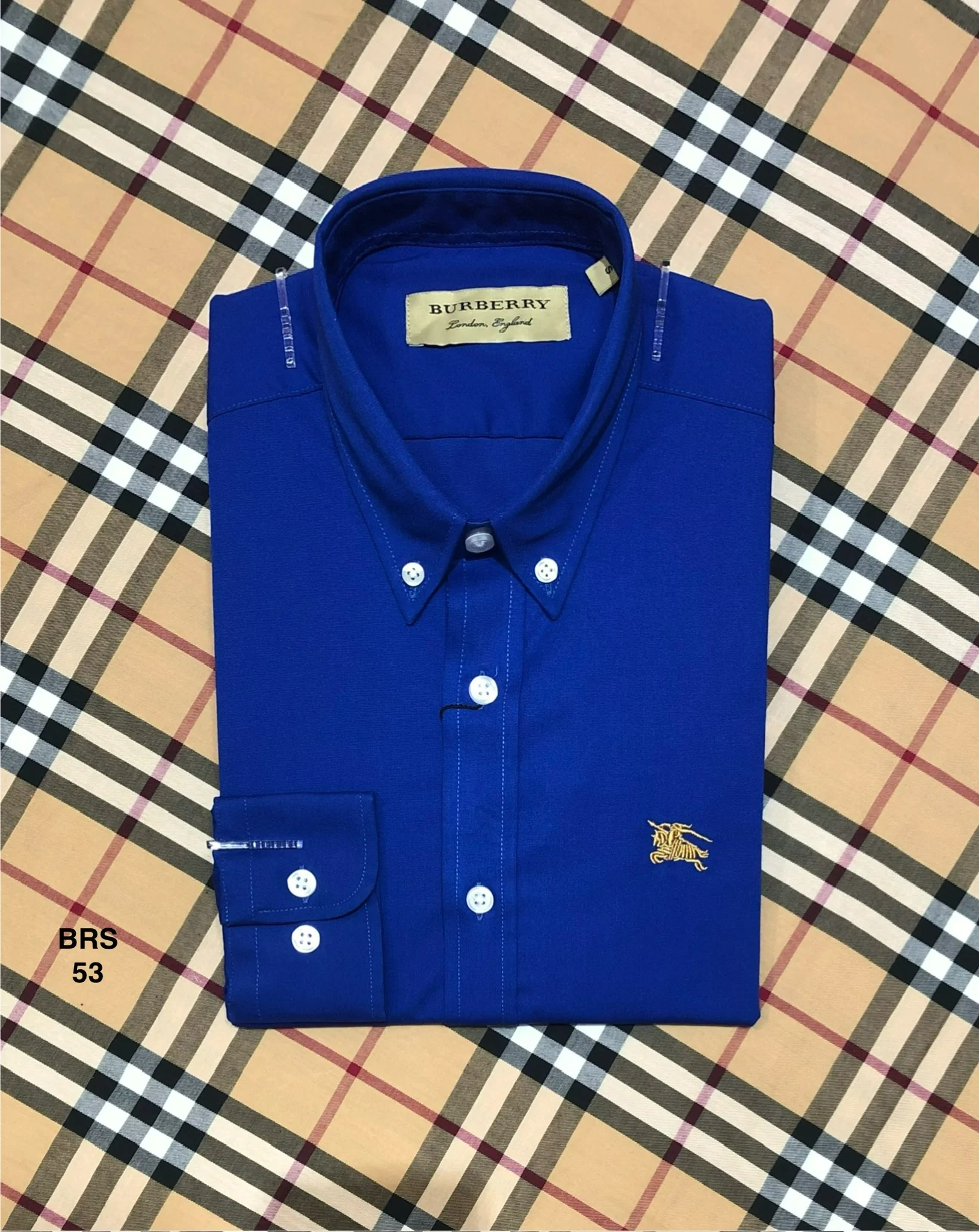 Signature Solid Shirt BRS without contract down button royal 53