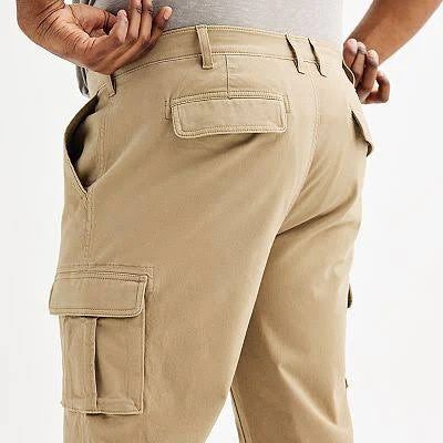 Men’s Flexwear Straight Fit Cargo Pants – cream ash - Image 4