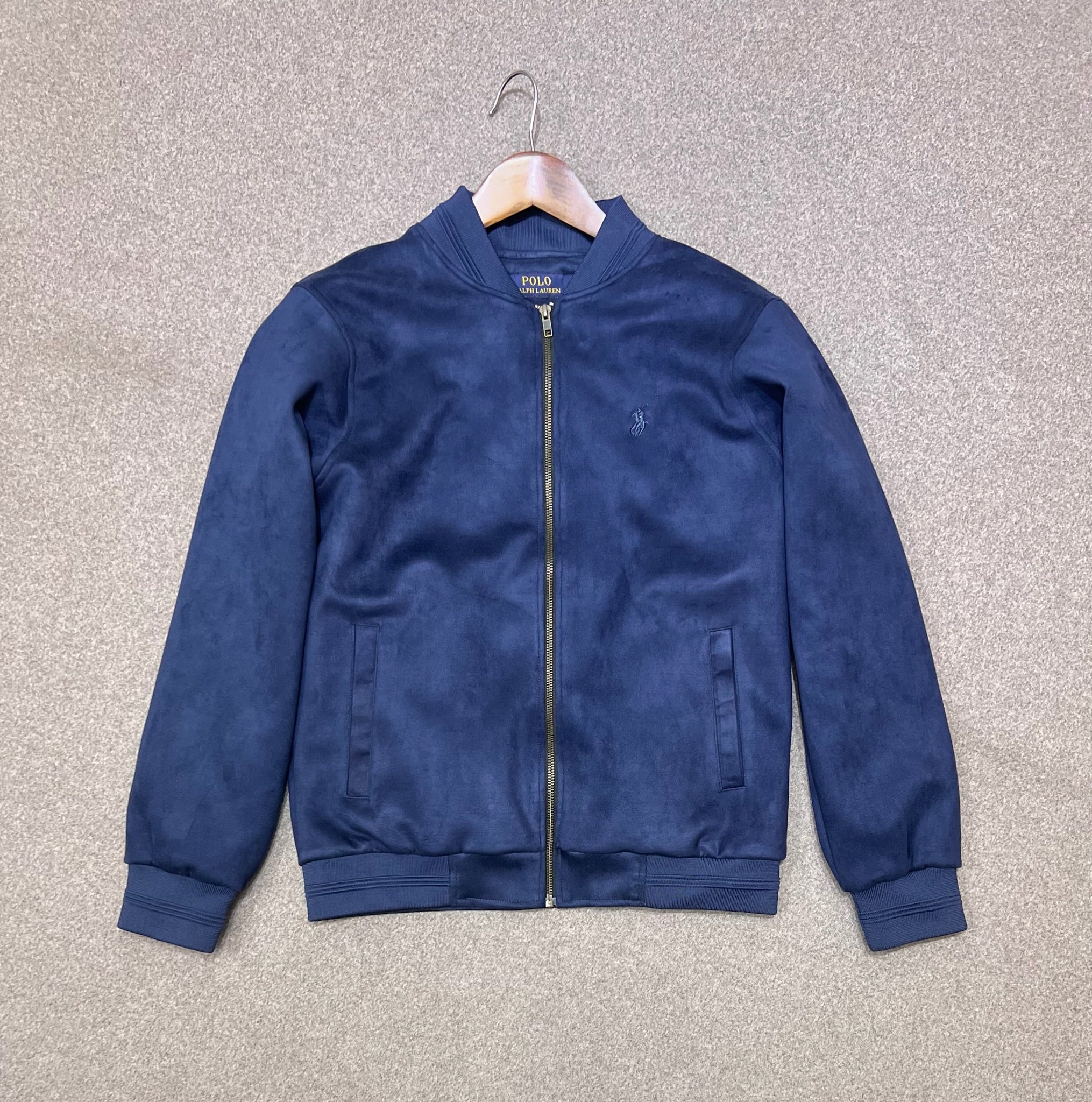 Premium Soft-Touch Suede Finish Jacket Navy Blue - Image 3
