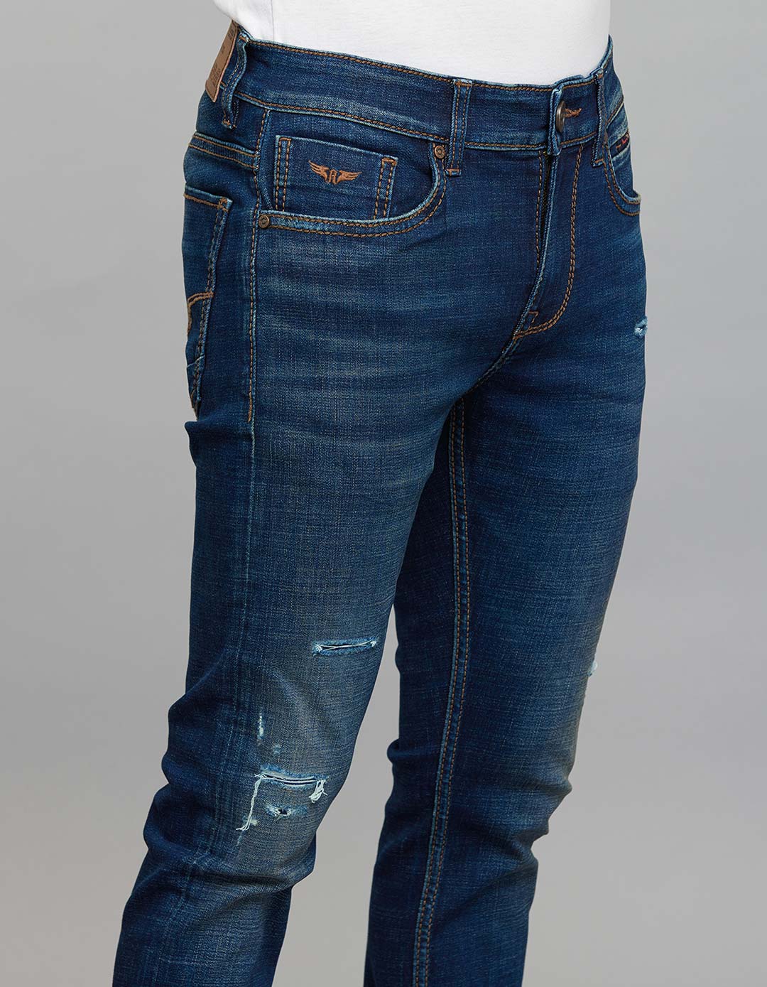 Rookies Denim Tapered Ankle-Length Stretch Jeans - Dark Blue RJ6274 - Image 5