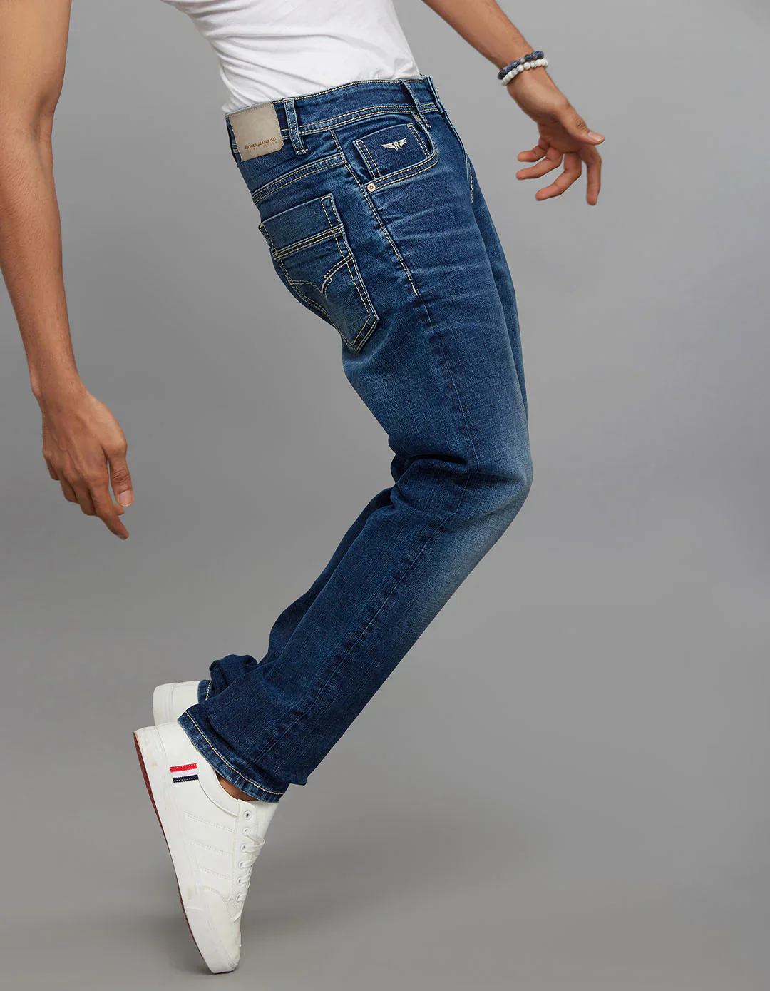 Rookies Mid-Rise Slim Straight Fit Jeans - Medium Blue RJ6389 - Image 6